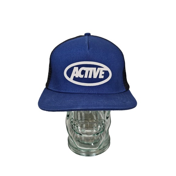 ACTIVE R/S Ride Shop‎ Built Logo Trucker Vented Mens Hat Snapback Cap Blue - Picture 1 of 8
